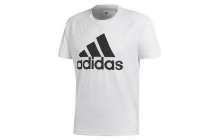 Adidas T Shirts Men's White Crew Neck Moderate Straight Fit Bk0936