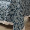 Sofa Towel Anti-cat Scratch Jacquard Blue Flower and Grass Retro Tassel Thick Sofa Blanket