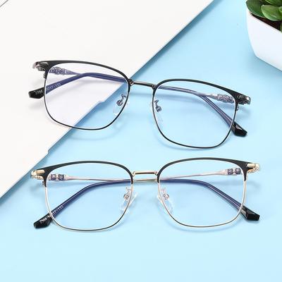 Retro Eyebrow Model Can Be Equipped With Myopia Glasses Frame Men'S Business Half Frame Anti-Blue Light Glasses Frame Plain Myopia Glasses Women