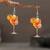 Acrylic Summer Oktoberfest Beer Mug & Orange Juice Earrings - Fashionable & Creative Design