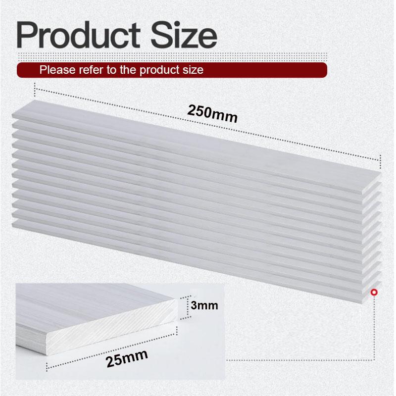 1pcs 6061 Square Aluminum Flat Rod Rectangular Aluminum Rod Thickness 3-8mm, Width 10-30mm, Length 250mm