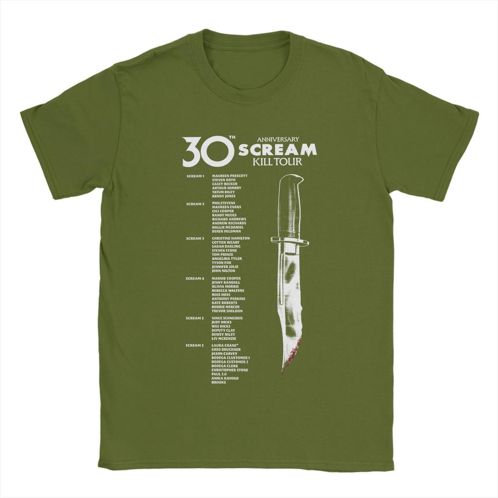 Leisure Scream th Anniversary Kill Tour TShirt for Unisex Crew Neck Cotton T Shirts Short Sleeve Tees Printing Clothing