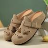 New Cute Cartoon Hole Shoes Soft Sole Buckle Bear Half Slippers Bag Head Comfortable Versatile Lazy Shoes