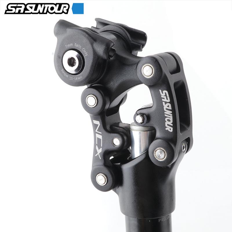 SUNTOUR NCX Suspension Seatpost: 30.9mm Four-Bar Linkage, Mountain Bike Shock-Absorbing, Bright Polished