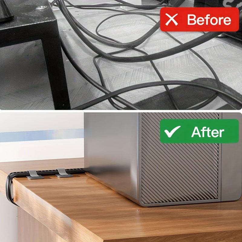 20pcs Polyamide Self-Adhesive Nylon Wire Clips, Under Table Cable Organizer Straps, Multi-Purpose Cord Holder for Home Office Supplies, Cord Clips