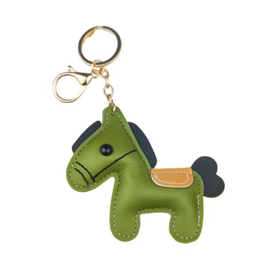 Yousheng Keychain Pendant Synthetic Leather Horse Charm Keyring with Rope Vibrant Colors Key Holder Bag Accessory