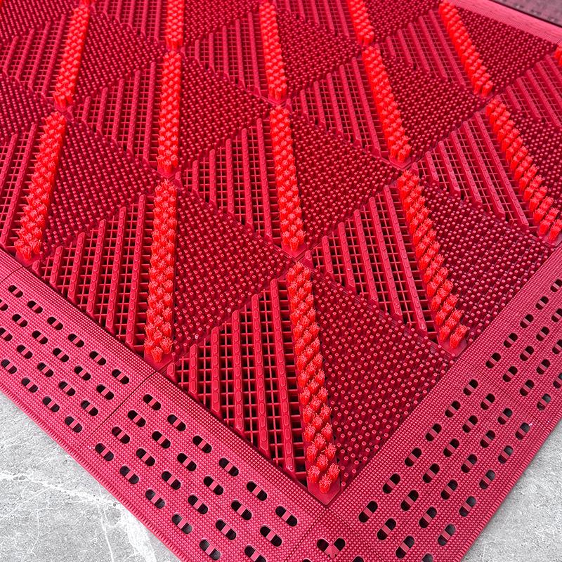Red Wear-Resistant Splicing Floor Mat for Entrances