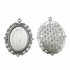 Antique Ornate Oval Bezel Pendant Base For Jewelry Making Fit 30x40mm Blank Tray