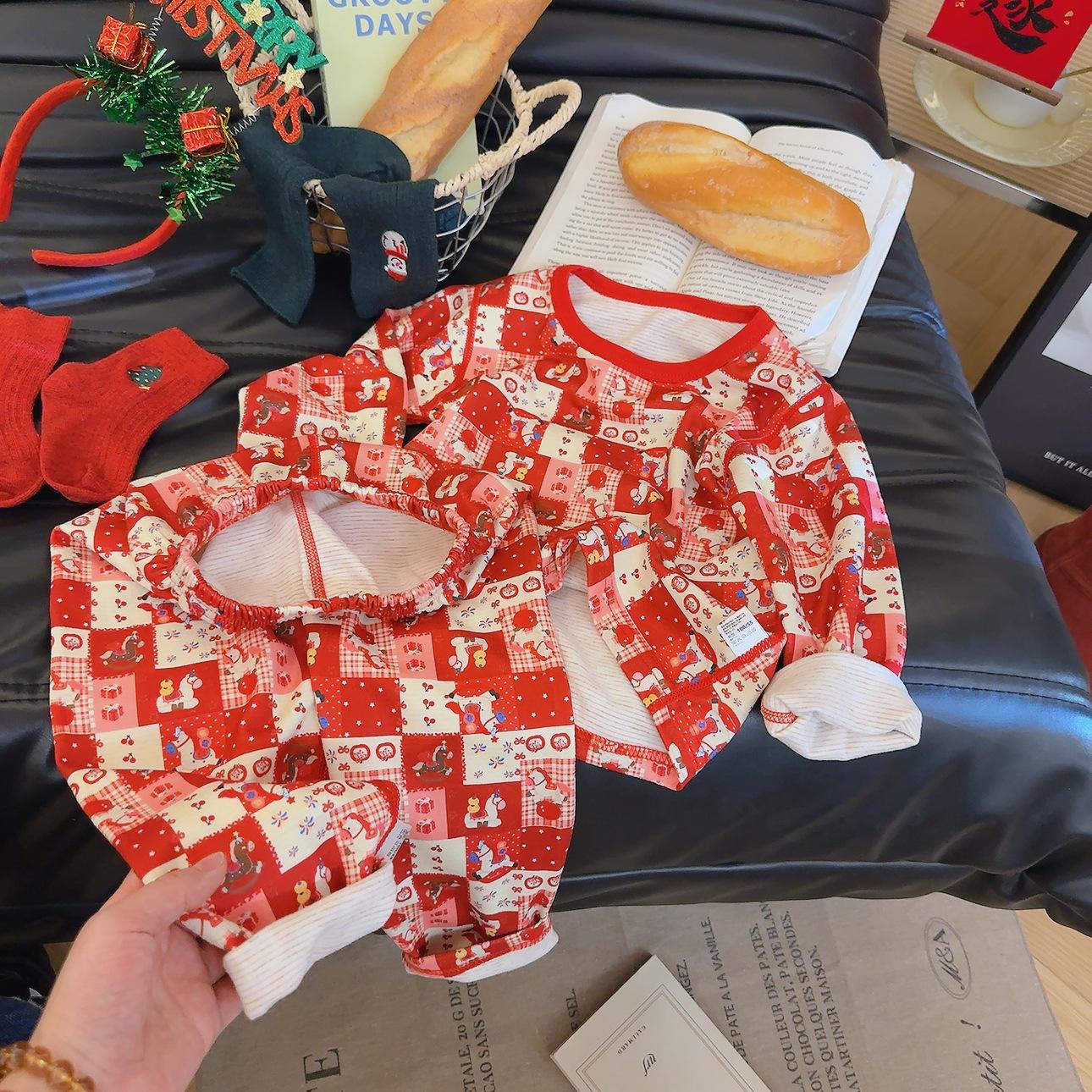 

Kids Warm Autumn/Winter Pajama Set - Long-Sleeve Round Neck Top & Pants for Boys & Girls 80 (Height 65-75cm)
