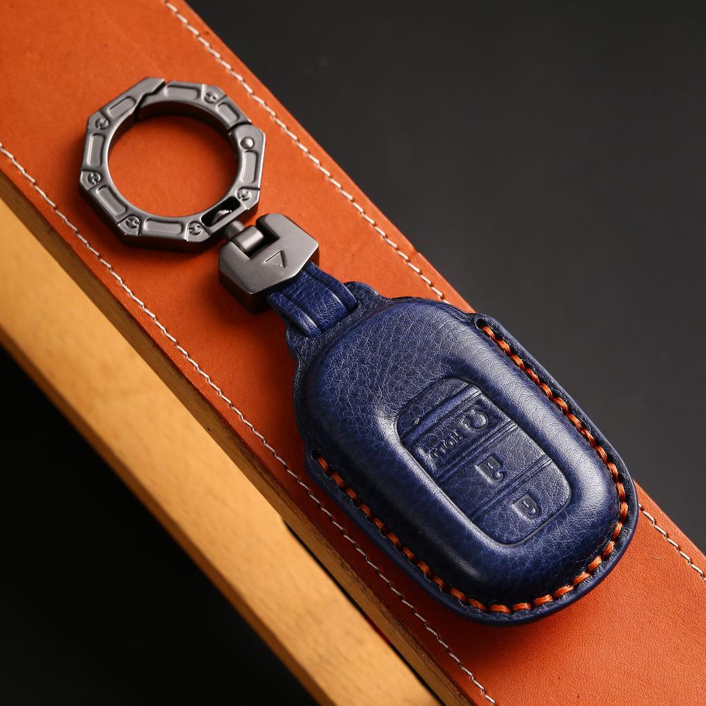 Genuine Leather Auto Key Fob Cover Case Housing Fit For Honda Civic 11Th Gen Accord Vezel Freed Pilot Zrv Ens1 Hrv Crv Auto Accessories