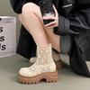 Mesh Ankle High Heel Modern Boots Summer New Solid Round Toe Shoes Female 2026 High Quality Square Heel Breathable Women's Boots