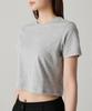 MUSINSA STANDARD WOMAN [Cooltandard] Women'S Crew Neck Crop T-Shirt [Medium Grey]