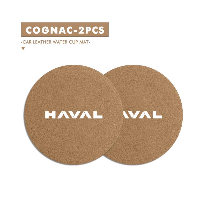2Pcs Leather Anti-Slip Suede Car Water Cup Holder Accessories For Haval H6 Dargo M6 H9 H6S F7 F7X Jolion X DOG XY