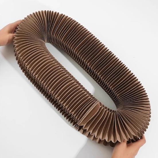 Accordion Cat Scratcher Transformable Cat Toy with Bell Ball Scratching Board Interactive Enrichment Toy for Indoor Cats Kittens