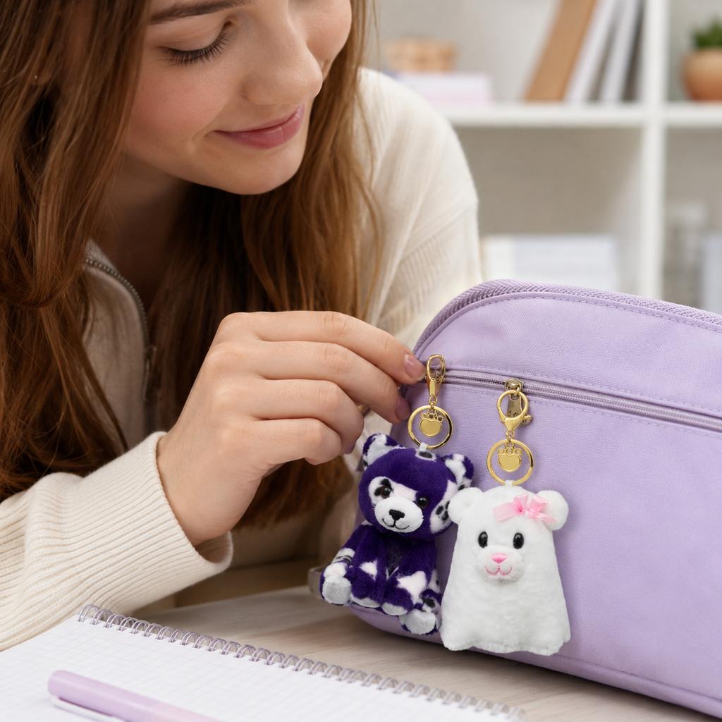 Plush Keychain Stuffed Animal Doll Toy Key for Bags, Backpacks and Purses