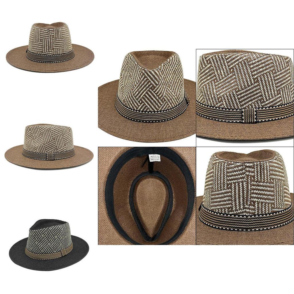 Unisex Summer Straw Hat With Short Brim And Breathable Mesh For Sun Blocking
