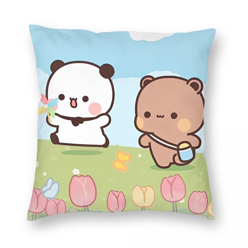 Kawaii Cute BuBu Panda Dudu Pillowcase Soft Polyester Cushion Cover Decoration Throw Pillow Case Cover Home Square Xcm