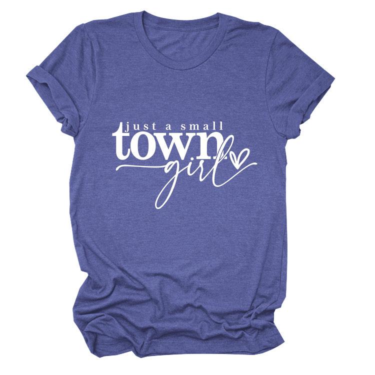 Casual just a small town letter print fashion ladies short sleeves