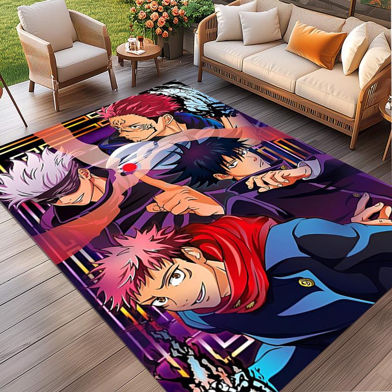 Jujutsu Kaisen Print Rug, Washable Floor Carpet, For Entryway Dorm Laundry Room Office Study, Home Decor Birthday Christmas Gift