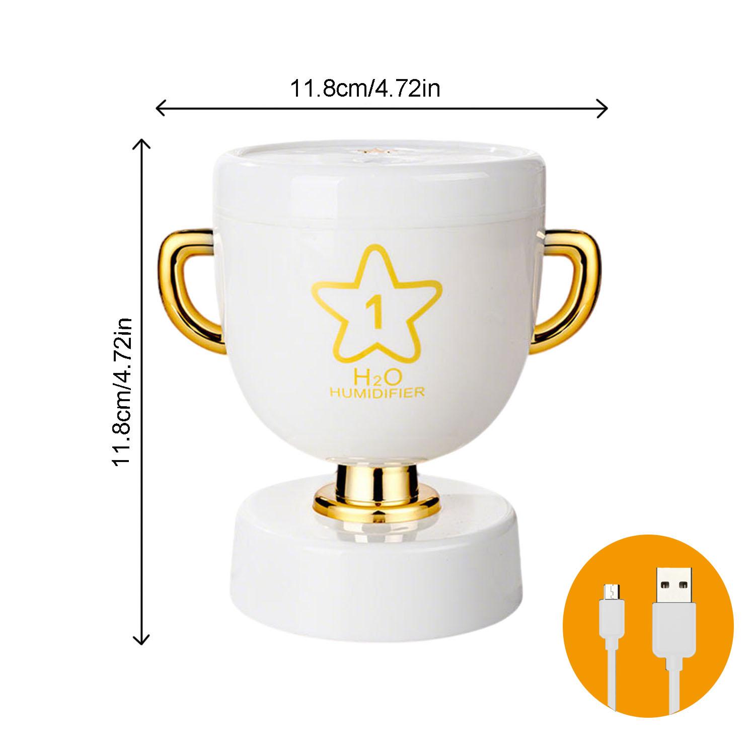 

New trophy lamp ultrasonic home small humidifier fog desktop nightlight, USB car aromatherapy machine. белый