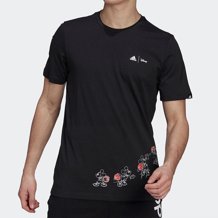 adidas Logo Alphabet Printing Round Neck Short Sleeve Black Men's GL3221