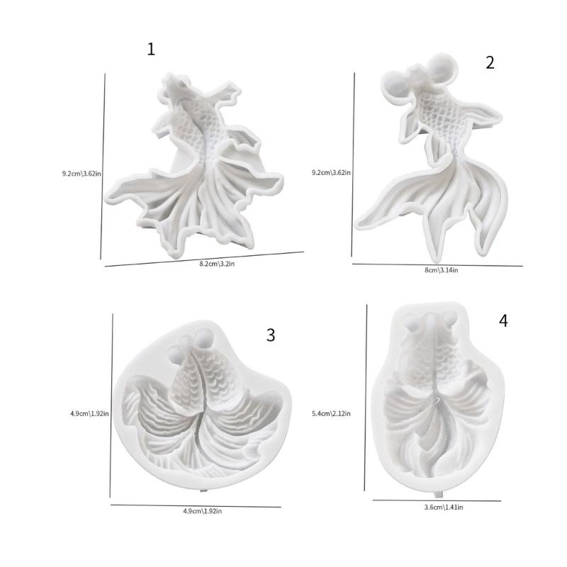 Kois Fish Keyring Mould Epoxy Resin Pendant Molds 3D Gold Fish Silicone Moulds for Keychain Jewelry Making Supplies