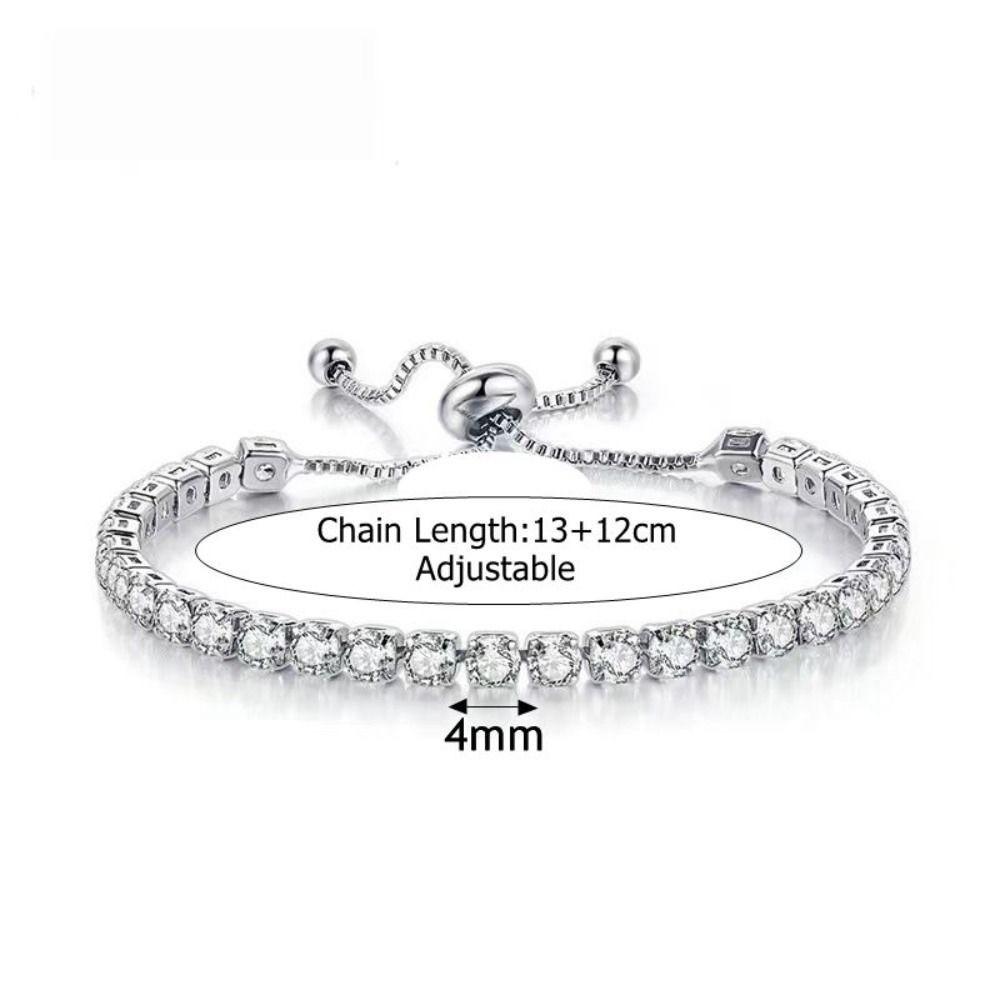 Adjustable Multicolor CZ Bracelet Glitter String Claw Chain Bracelet  Women's Jewelry