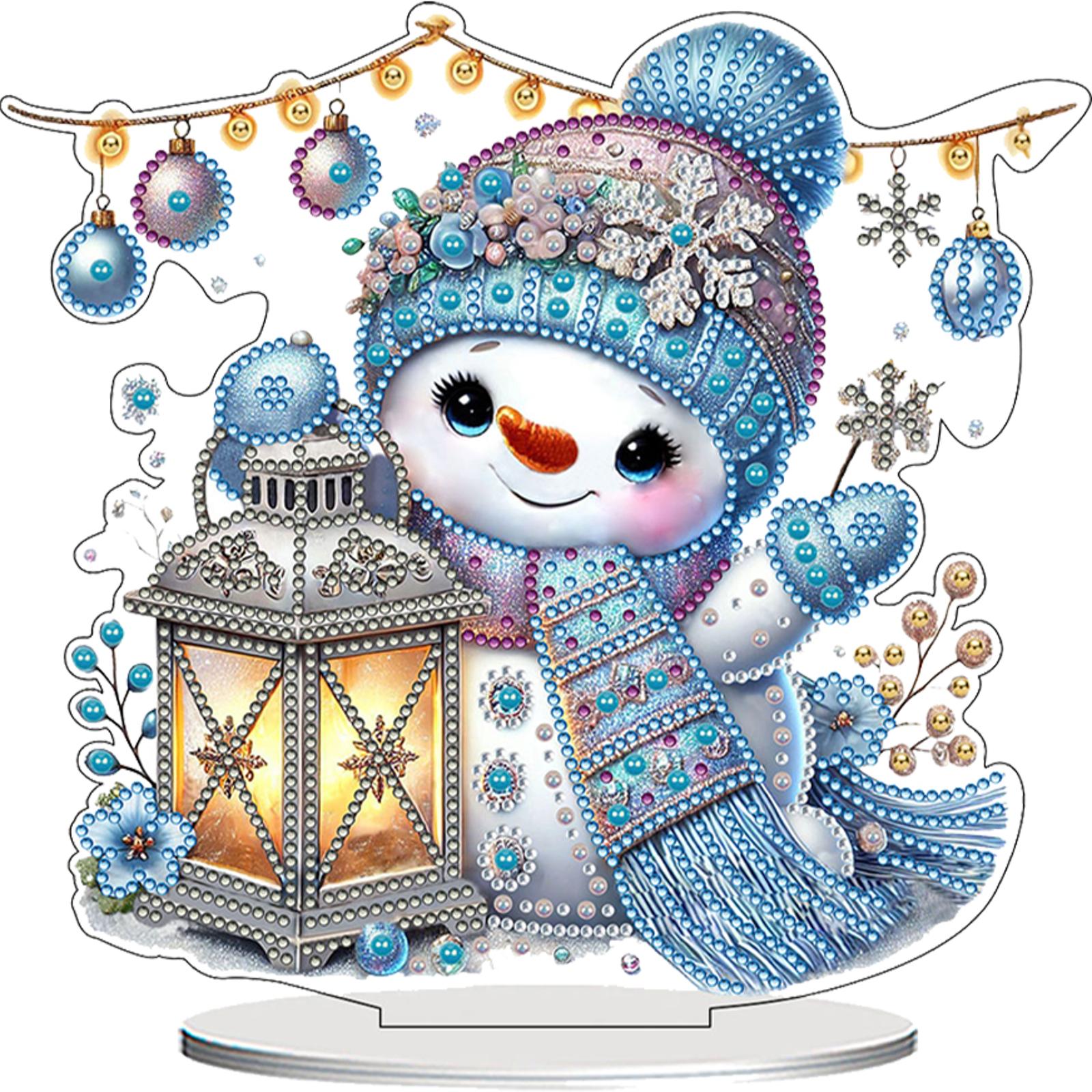 

2D Flat Snowman Print DIY 5D DIY Diamond Art Tabletop Decorations Diamond Painting Desktop Decorations Bedroom Table Decoration