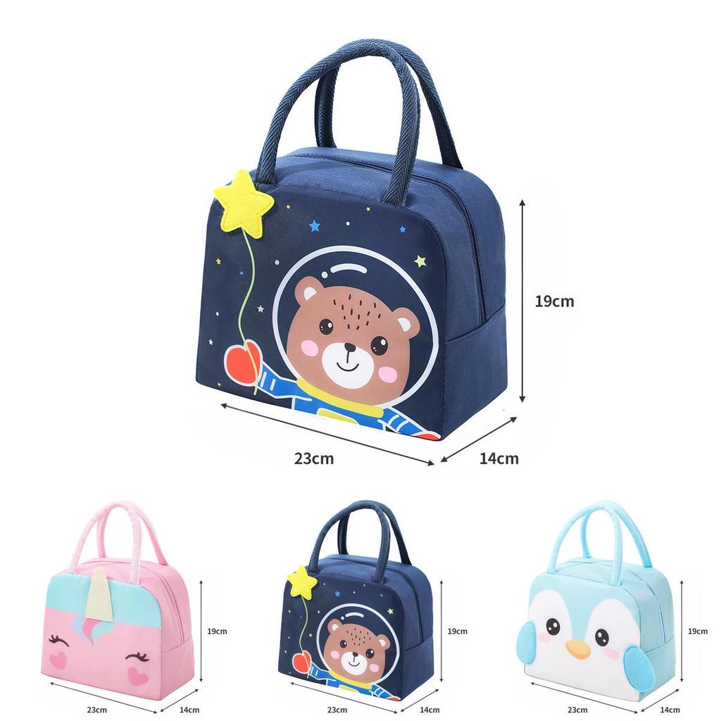 3d Cartoon Lunch Bag Insulated Food Carrier For Students Outdoor Use