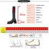 Aphixta Weiches Stoff Damen Kniehohe Stiefel 8cm Quadratischer Absatz Damen Schwarze Schuhe Runde Zehenpartie Moderne Stiefel für Damen Größe 42