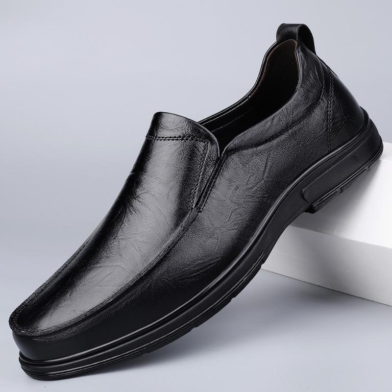 

New Autumn and Winter Top Layer Cowhide Comfortable Interior and Suede Interior Casual Man Leather Shoes 37 чёрный