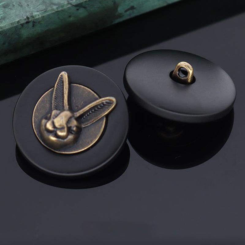 

10Pcs 25Mm Vintage Copper Rabbit Head Decorative Buttons For Clothing, Hats And Backpacks, Sewing And Textile Decoration