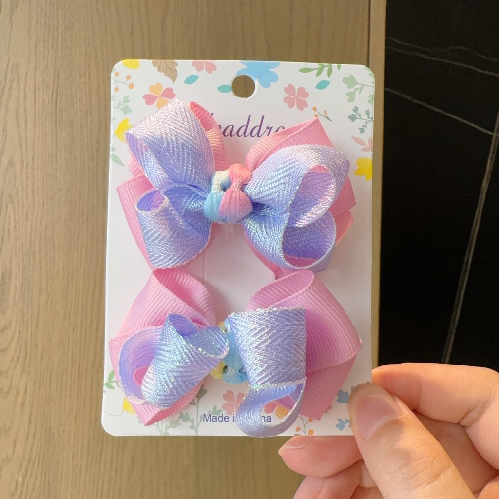 2Pcs/Set New Solid Hairpins Bows for Baby Fashion Bright Hair Accessories Hair Clips Girls Hairpins Children Barrettes