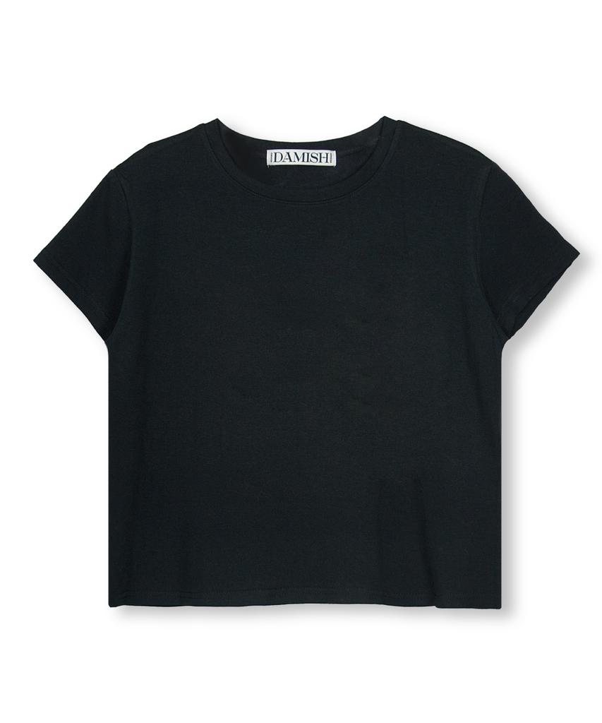 Damiswi Basic Semi Crew Neck T-Shirt_Black