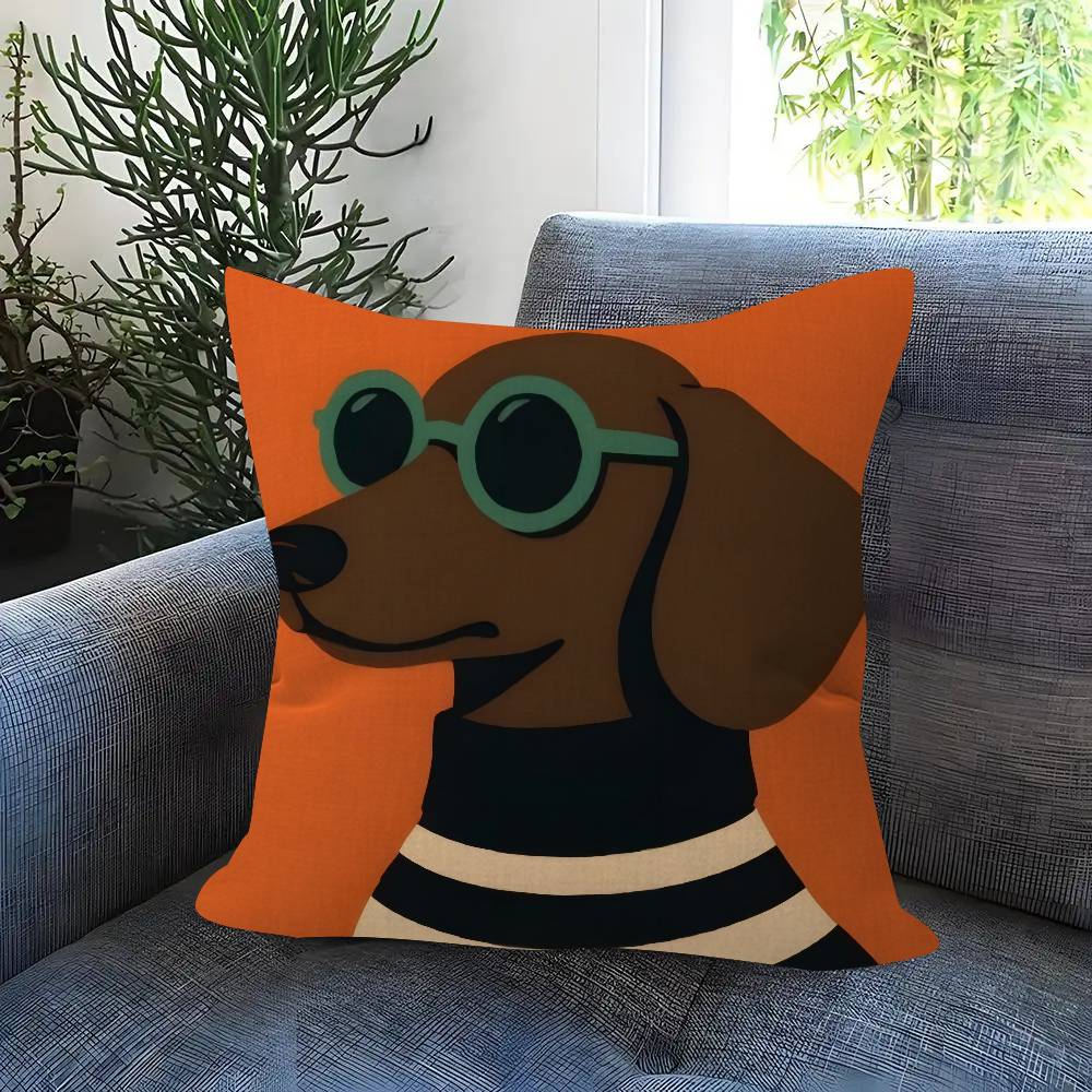 Dackel niedlich Kissenbezug Kissenbezug Polster Sofa Wurfkissen Heimdeko Kissenbezug