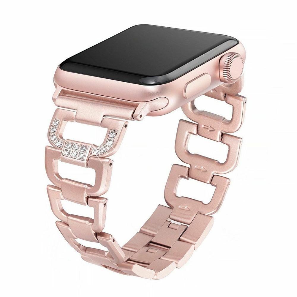 Luxury Metal Diamond Bracelet for Apple Watch Band 49 44 41 42mm for Iwatch 8 7 SE 6 5 4 3 38 45 40mm Stainless Steel Strap Smartwatch Accessories