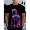 Men's fashionable 3D printed T-shirt, suitable for everyday casual wear, machine washable.