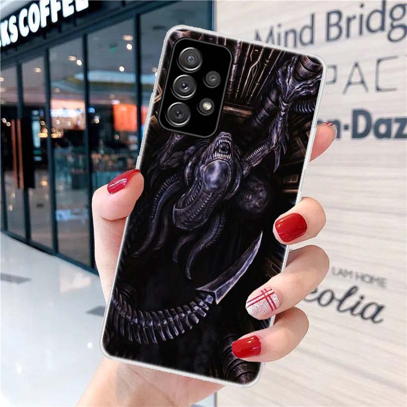 Alien Vs Predator Painted Phone Case For Samsung Galaxy A12 A22 A32 A52 A72 A02S A51 A50S A71 A70 A31 A20S Note 20 Ultra S10 A10