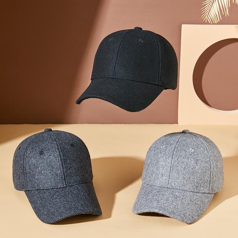 22 Season Wool Woolen Baseball Cap Fleece Thick Cap Men And Women Trendy Casual Warm Hat