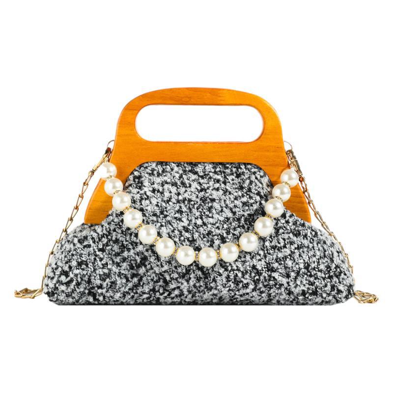 2025 autumn and winter new pearl chain portable dinner bag national style retro shoulder bag literary trend versatile bags