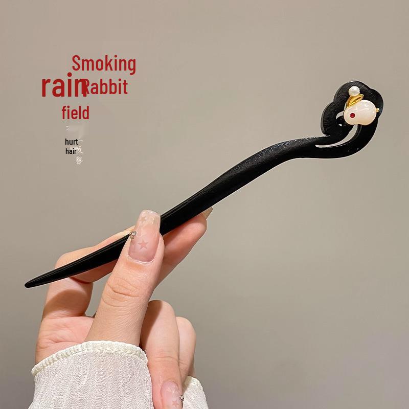 Traditional Sandalwood Hairpin for Chinese Cheongsam & Hanfu Updo