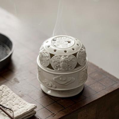 Retro Grass Wood Ash Incense Holder Vintage Relief Five Blessings Mist Smoking Steamers Smell Distributor Chinese Cha Collection