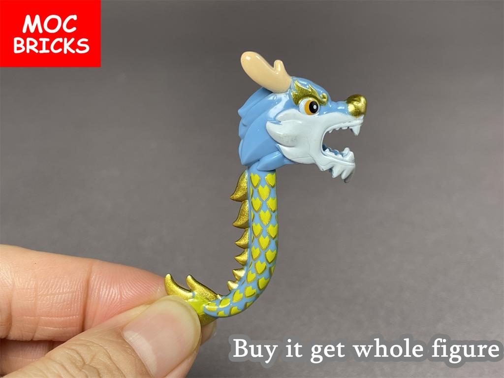 MOC Bausteine Chinesische Kultur Drachentanz Loong Frohes Neues Jahr Frühlingsfest Geschenk Figur Spielzeug Modell Stadt Bausteine