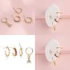 Elegant Alloy Rhinestone Hoop Earrings Set Four Piece Chic Fashion Jewelry