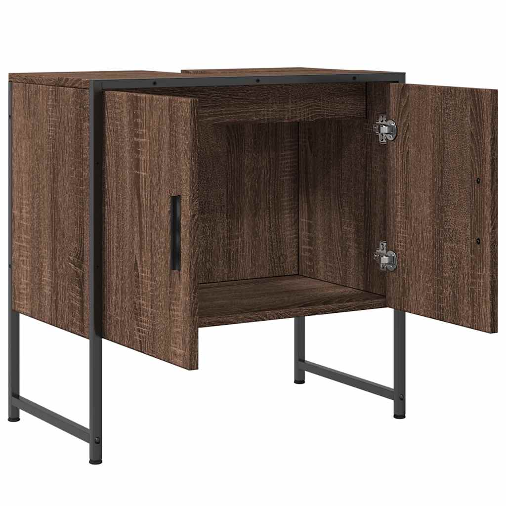 Bathroom Vanity Cabinet Brown Oak Effect 60 x 33 x 60 cm