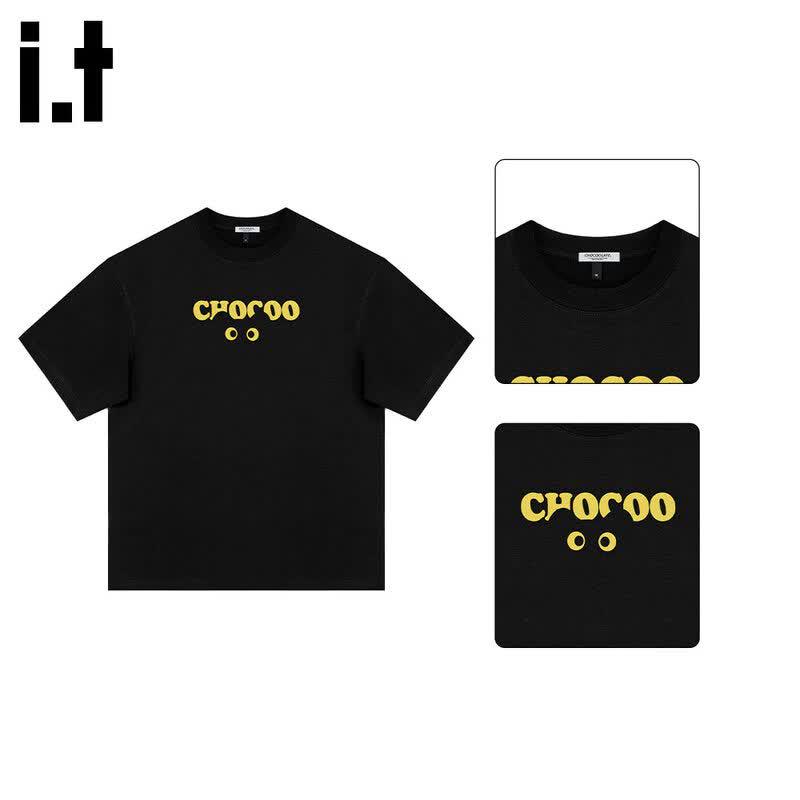 CHOCOOLATE Yellow Eyes Print Loose Fit Short Sleeve T-Shirt L