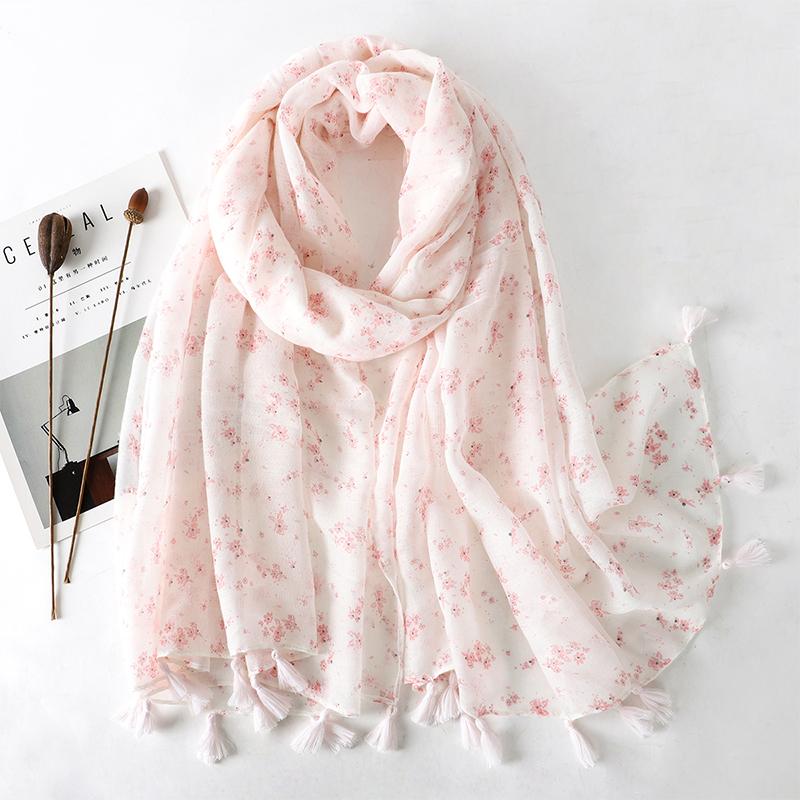 90*180CM New Fashion Printed Soft Linen Cotton Scarf Shawls Abstract Floral Tassel Viscose Scarves Lady High Quality Long Hijab