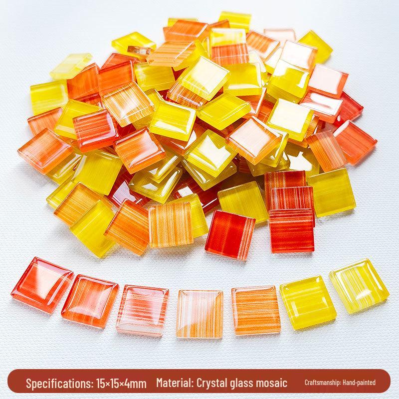 200g 1,5cm Transluzent 15mm Kristallmosaik DIY Handgemacht Buntes Glas Schnittpapier