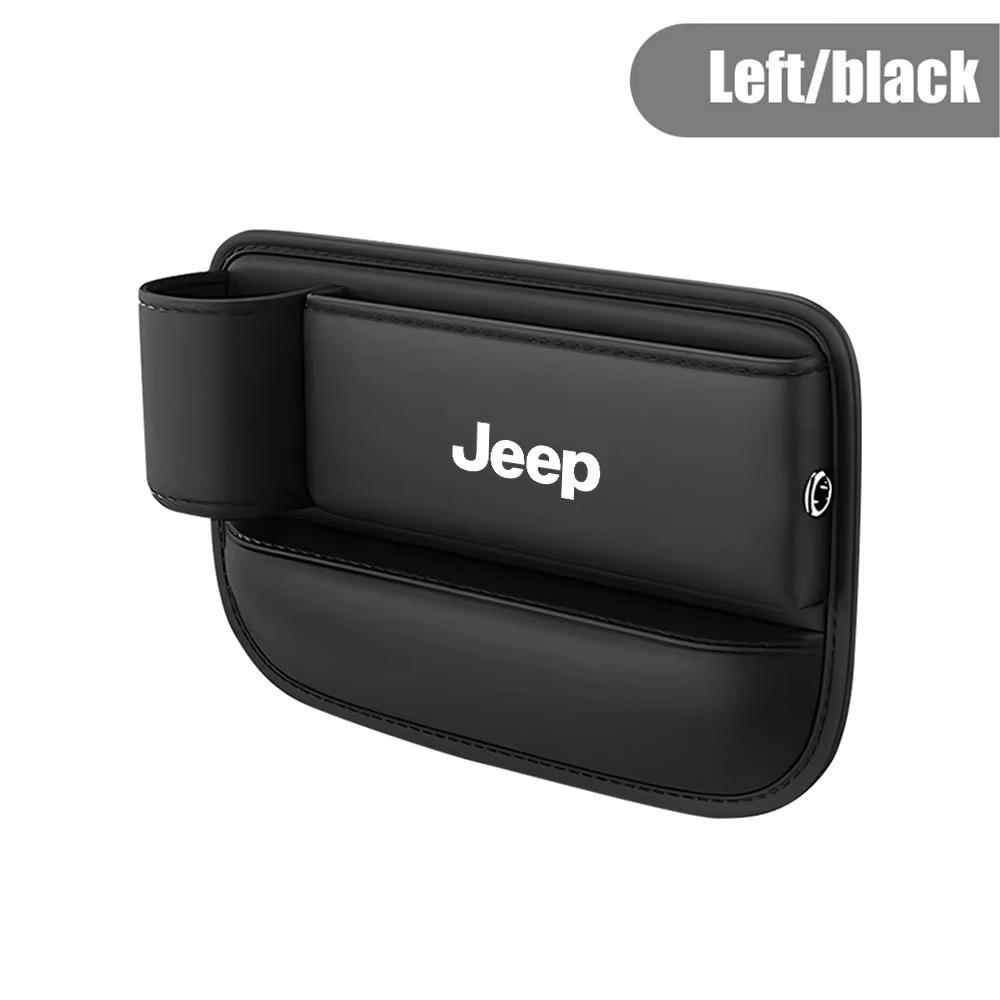 Car Seat Crevice Storage Box for Jeep Renegade Wrangler JK Grand Cherokee Compass Patriot Leather Gap Filler Organizer Car Parts