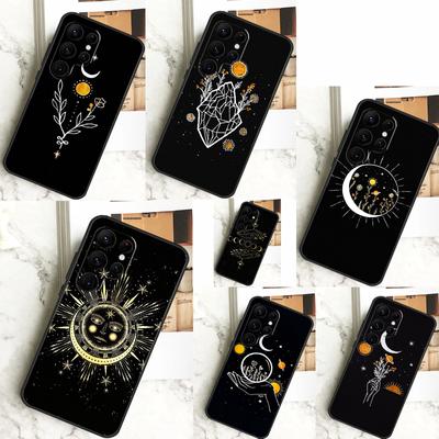 Husa Sun Moon Flowers pentru Samsung Galaxy S24 S23 S22 Ultra S20 S21 FE Note 20 S8 S9 S10 Note 10 Plus